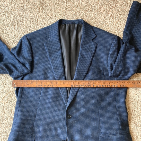 Ermenegildo Zegna Blue Houndstooth Wool 10 Pockets Travel Blazer EU 56 US 44 L - Picture 10 of 16